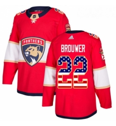 Youth Adidas Florida Panthers 22 Troy Brouwer Authentic Red USA Flag Fashion NHL Jersey 