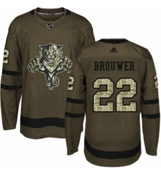 Youth Adidas Florida Panthers 22 Troy Brouwer Premier Green Salute to Service NHL Jersey 