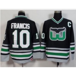 Hartford Whalers #10 Ron Francis Black CCM Throwback Stitched NHL Jersey