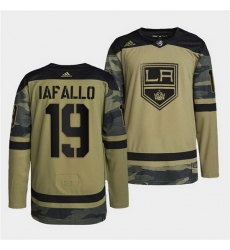 Men Los Angeles Kings 19 Alex Iafallo 2022 Camo Military Appreciation Night Stitched jersey