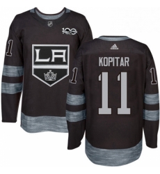 Mens Adidas Los Angeles Kings 11 Anze Kopitar Premier Black 1917 2017 100th Anniversary NHL Jersey 