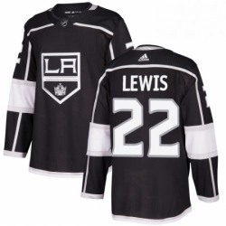 Mens Adidas Los Angeles Kings 22 Trevor Lewis Authentic Black Home NHL Jersey 