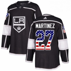 Mens Adidas Los Angeles Kings 27 Alec Martinez Authentic Black USA Flag Fashion NHL Jersey 