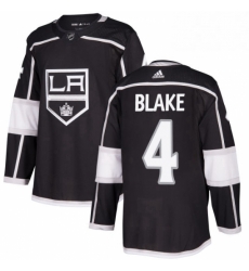 Mens Adidas Los Angeles Kings 4 Rob Blake Authentic Black Home NHL Jersey 