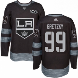 Mens Adidas Los Angeles Kings 99 Wayne Gretzky Authentic Black 1917 2017 100th Anniversary NHL Jersey 