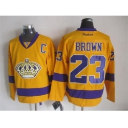 NHL Los Angeles Kings #23 brown stadium yellow jerseys