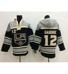 nhl jerseys los angeles kings #12 gaborik black-grey[pullover hooded sweatshirt]