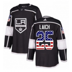 Youth Adidas Los Angeles Kings 25 Brooks Laich Authentic Black USA Flag Fashion NHL Jersey 