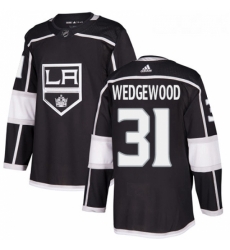 Youth Adidas Los Angeles Kings 31 Scott Wedgewood Authentic Black Home NHL Jersey 