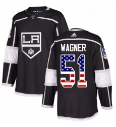 Youth Adidas Los Angeles Kings 51 Austin Wagner Authentic Black USA Flag Fashion NHL Jersey 