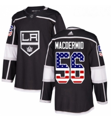 Youth Adidas Los Angeles Kings 56 Kurtis MacDermid Authentic Black USA Flag Fashion NHL Jersey 