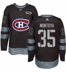 Mens Adidas Montreal Canadiens 35 Al Montoya Premier Black 1917 2017 100th Anniversary NHL Jersey 