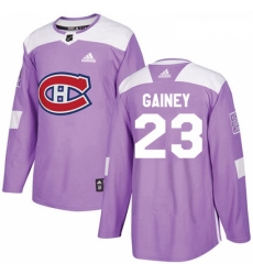 Youth Adidas Montreal Canadiens 23 Bob Gainey Authentic Purple Fights Cancer Practice NHL Jersey 