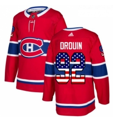 Youth Adidas Montreal Canadiens 92 Jonathan Drouin Authentic Red USA Flag Fashion NHL Jersey 