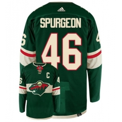 Men Minnesota Wild 46 Jared Spurgeon Green Stitched Jersey