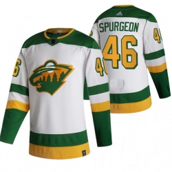 Men Minnesota Wild 46 Jared Spurgeon White Adidas 2020 21 Reverse Retro Alternate NHL Jersey