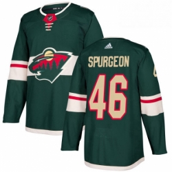 Mens Adidas Minnesota Wild 46 JaGreen Spurgeon Premier Green Home NHL Jersey 