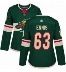 Womens Adidas Minnesota Wild 63 Tyler Ennis Premier Green Home NHL Jersey 