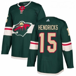 Youth Adidas Minnesota Wild 15 Matt Hendricks Premier Green Home NHL Jersey 