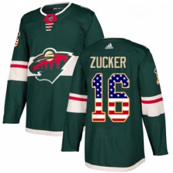 Youth Adidas Minnesota Wild 16 Jason Zucker Authentic Green USA Flag Fashion NHL Jersey 