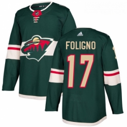 Youth Adidas Minnesota Wild 17 Marcus Foligno Premier Green Home NHL Jersey 