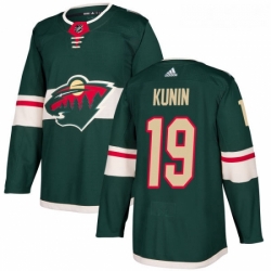 Youth Adidas Minnesota Wild 19 Luke Kunin Authentic Green Home NHL Jersey 