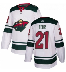 Youth Adidas Minnesota Wild 21 Eric Fehr Authentic White Away NHL Jersey 