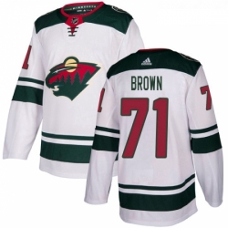 Youth Adidas Minnesota Wild 71 J T Brown Authentic White Away NHL Jerse