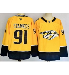 Men Nashville Predators 91 Steven Stamkos Gold 2024 25 Home Stitched Hockey Jersey