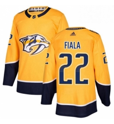 Mens Adidas Nashville Predators 22 Kevin Fiala Premier Gold Home NHL Jersey 