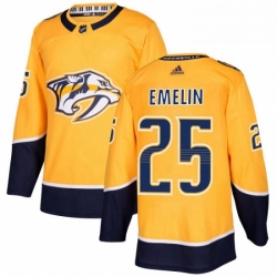 Mens Adidas Nashville Predators 25 Alexei Emelin Premier Gold Home NHL Jersey 