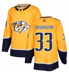 Mens Adidas Nashville Predators 33 Viktor Arvidsson Premier Gold Home NHL Jersey 