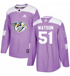 Youth Adidas Nashville Predators 51 Austin Watson Authentic Purple Fights Cancer Practice NHL Jersey 