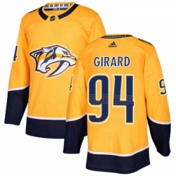 Youth Adidas Nashville Predators 94 Samuel Girard Authentic Gold Home NHL Jersey 