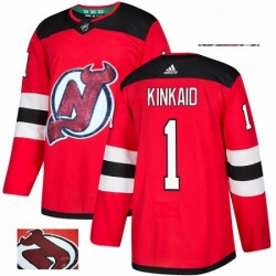 Mens Adidas New Jersey Devils 1 Keith Kinkaid Authentic Red Fashion Gold NHL Jersey  Mens Adidas New Jersey Devils 1 Keith Kinkaid Authentic Red Fashion Gold NHL Jersey