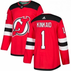 Mens Adidas New Jersey Devils 1 Keith Kinkaid Authentic Red Home NHL Jersey  Mens Adidas New Jersey Devils 1 Keith Kinkaid Authentic Red Home NHL Jersey