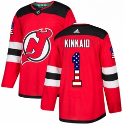 Mens Adidas New Jersey Devils 1 Keith Kinkaid Authentic Red USA Flag Fashion NHL Jersey  Mens Adidas New Jersey Devils 1 Keith Kinkaid Authentic Red USA Flag Fashion NHL Jersey