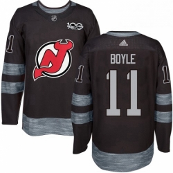 Mens Adidas New Jersey Devils 11 Brian Boyle Authentic Black 1917 2017 100th Anniversary NHL Jersey  Mens Adidas New Jersey Devils 11 Brian Boyle Authentic Black 1917 2017 100th Anniversary NHL Jersey