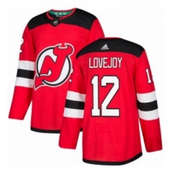 Mens Adidas New Jersey Devils 12 Ben Lovejoy Authentic Red Home NHL Jersey  Mens Adidas New Jersey Devils 12 Ben Lovejoy Authentic Red Home NHL Jersey