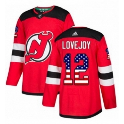 Mens Adidas New Jersey Devils 12 Ben Lovejoy Authentic Red USA Flag Fashion NHL Jersey  Mens Adidas New Jersey Devils 12 Ben Lovejoy Authentic Red USA Flag Fashion NHL Jersey