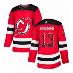 Mens Adidas New Jersey Devils 13 Nico Hischier Authentic Red Drift Fashion NHL Jersey  Mens Adidas New Jersey Devils 13 Nico Hischier Authentic Red Drift Fashion NHL Jersey