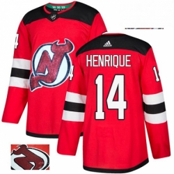 Mens Adidas New Jersey Devils 14 Adam Henrique Authentic Red Fashion Gold NHL Jersey  Mens Adidas New Jersey Devils 14 Adam Henrique Authentic Red Fashion Gold NHL Jersey