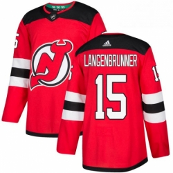 Mens Adidas New Jersey Devils 15 Jamie Langenbrunner Premier Red Home NHL Jersey  Mens Adidas New Jersey Devils 15 Jamie Langenbrunner Premier Red Home NHL Jersey