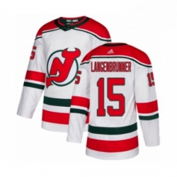 Mens Adidas New Jersey Devils 15 Jamie Langenbrunner Premier White Alternate NHL Jersey  Mens Adidas New Jersey Devils 15 Jamie Langenbrunner Premier White Alternate NHL Jersey
