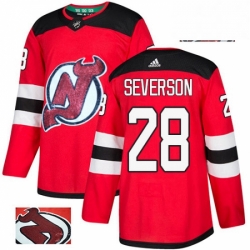 Mens Adidas New Jersey Devils 28 Damon Severson Authentic Red Fashion Gold NHL Jersey  Mens Adidas New Jersey Devils 28 Damon Severson Authentic Red Fashion Gold NHL Jersey