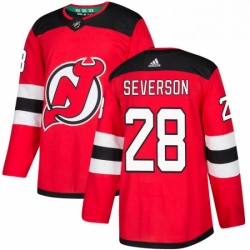 Mens Adidas New Jersey Devils 28 Damon Severson Authentic Red Home NHL Jersey  Mens Adidas New Jersey Devils 28 Damon Severson Authentic Red Home NHL Jersey