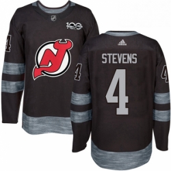 Mens Adidas New Jersey Devils 4 Scott Stevens Authentic Black 1917 2017 100th Anniversary NHL Jersey  Mens Adidas New Jersey Devils 4 Scott Stevens Authentic Black 1917 2017 100th Anniversary NHL Jersey