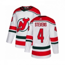 Mens Adidas New Jersey Devils 4 Scott Stevens Premier White Alternate NHL Jersey  Mens Adidas New Jersey Devils 4 Scott Stevens Premier White Alternate NHL Jersey