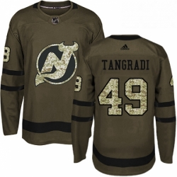 Mens Adidas New Jersey Devils 49 Eric Tangradi Authentic Green Salute to Service NHL Jersey  Mens Adidas New Jersey Devils 49 Eric Tangradi Authentic Green Salute to Service NHL Jersey