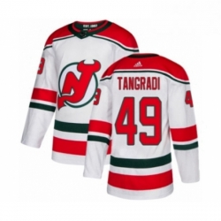Mens Adidas New Jersey Devils 49 Eric Tangradi Authentic White Alternate NHL Jersey  Mens Adidas New Jersey Devils 49 Eric Tangradi Authentic White Alternate NHL Jersey